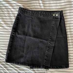 Zara black denim miniskirt